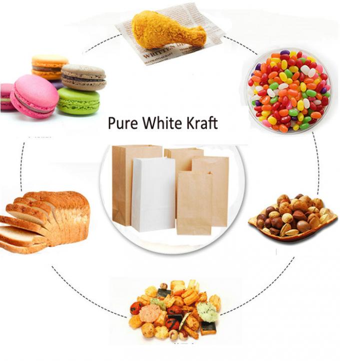 Το άσπρο έγγραφο 120g η καθαρή Kraft της Kraft βαθμού τροφίμων λεύκανε το ρόλο εγγράφου σάκων τσαντών