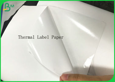 Η κενή άσπρη αδιάβροχη θερμική αυτοκόλλητη ετικέττα εγγράφου ετικετών κυλά το μόνο έγγραφο γραμμωτών κωδίκων Adhes