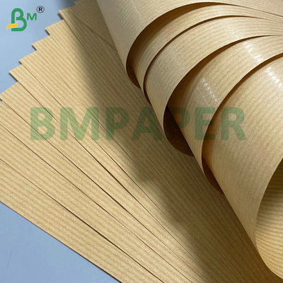 60gm Καφέ ριγέ Kraft Gift Wrap μονόπλευρο γυαλιστερό φινίρισμα Ανώτερη αντοχή Υψηλή αντοχή