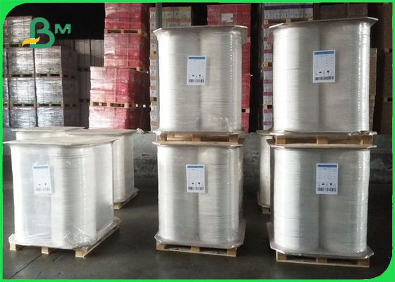 Άσπρο χρώμα 27mm εγγράφου τυλίγματος αχύρου θερμότητας Sealable 28gsm πλάτος