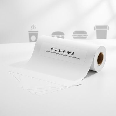 Χαρτί με επίστρωση πολυαιθυλενίου PE 180gsm 350gsm Υλικό επίστρωσης PE Ιδανικό για επισήμανση συσκευασίας τροφίμων και προστατευτική περιτύλιξη