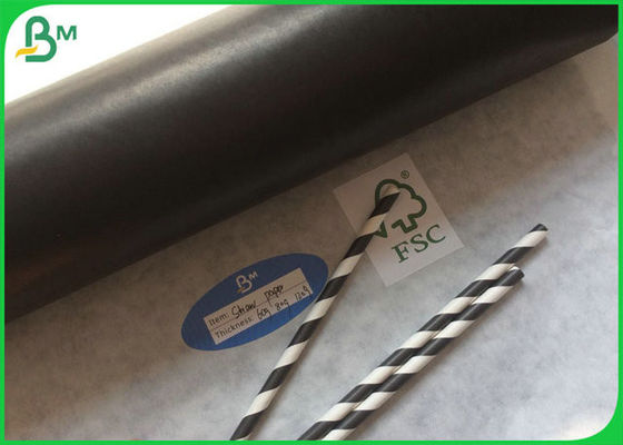 60gsm εκτυπώσιμος μαύρος ρόλος εγγράφου βαθμού τροφίμων αχύρου πιστοποιητικών FSC και FDA για το τσάι καφέ ή γάλακτος