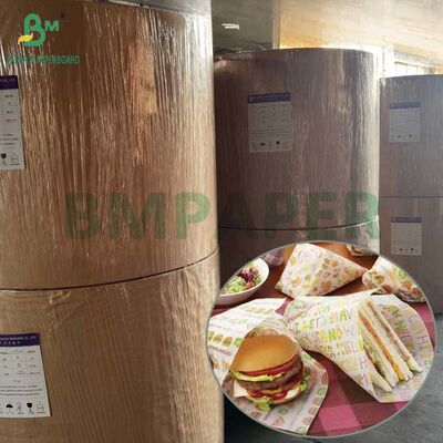 Κιτ 5 Τροφική ποιότητα 40gm Greaseproof Paper Roll 840mm για συσκευασία γρήγορου φαγητού